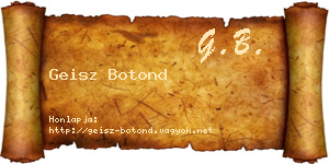 Geisz Botond névjegykártya